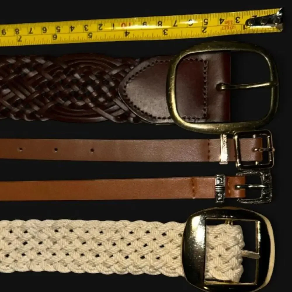 Brown belts with braided and
